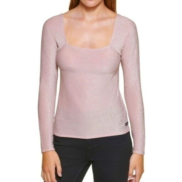 Calvin Klein Pink Square Neck Top XL - Picture 1 of 5